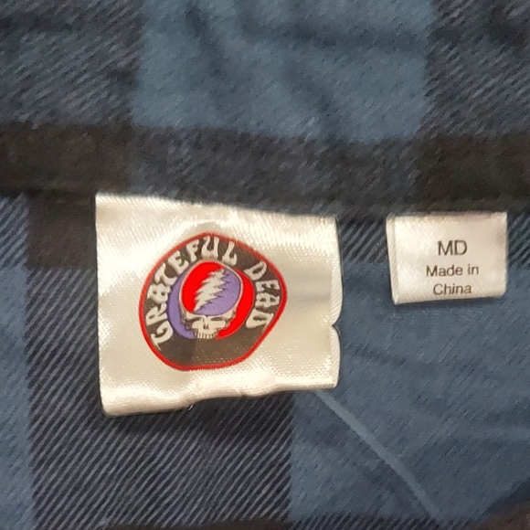 Grateful Dead Black and Blue Plaid Shirt Women's Size M - Picture 3 of 5